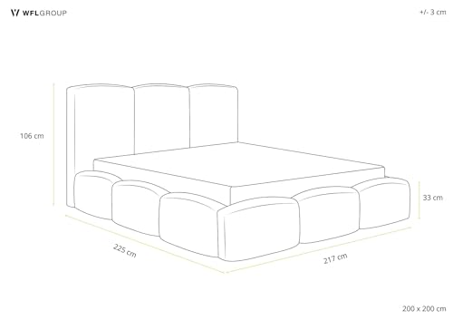 Lit Rembourré Noir Harmony 200x200 Adulte avec Rangement Tête De Lit